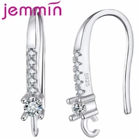 925 silver ear wire hooks earring findings for diy making accessory women crystal earring components jewelry