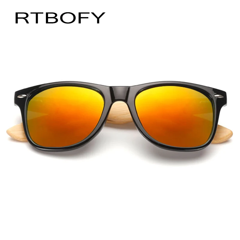 RTBOFY ретро деревянные солнцезащитные очки мужские бамбуковые женские брендовые
