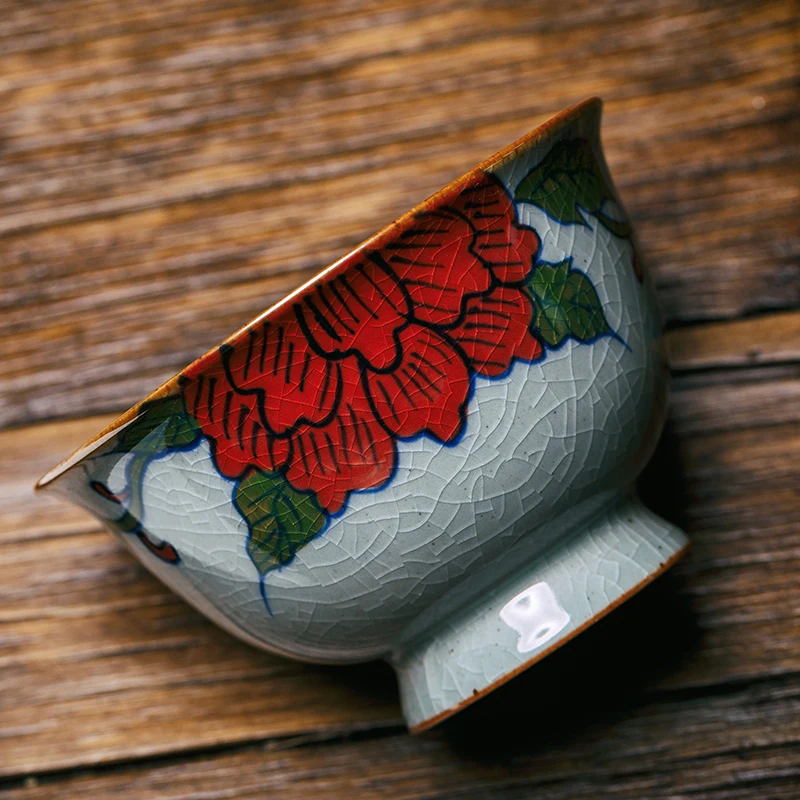 180 мл винтажный глазурь с трещинами ручная роспись Gaiwan Jingdezhen Керамические чайные