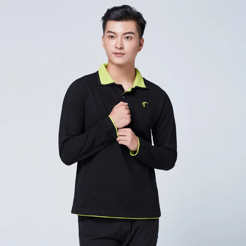 Мужские рубашки для гольфа дышащие топы с длинным рукавом футболки мужская