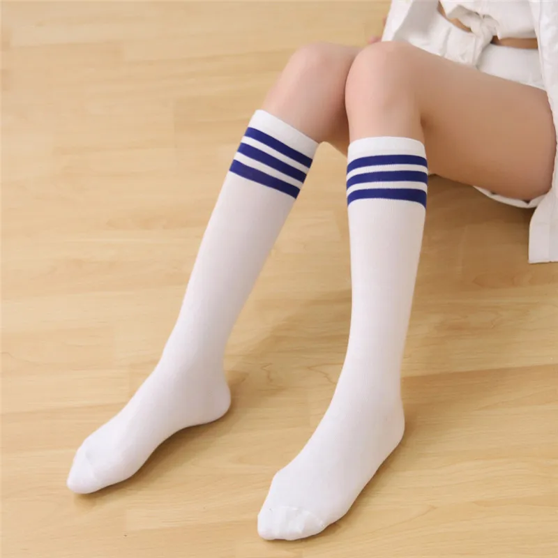 PF Stripe Socks Thigh High Black White Knee High Socks for Women Girls Long Stocking Fashion Ornament for Ladies Sexy Medias