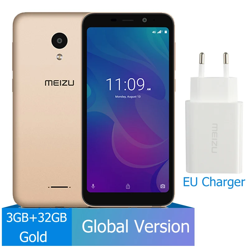 Глобальная версия Meizu C9 Pro, 3 ГБ, 32 ГБ, мобильный телефон, четыре ядра, 5,45 дюйма, смартфон, фронтальная, 13 МП, задняя, 13 МП, аккумулятор 3000 мАч - Цвет: 3GB 32GB Gold