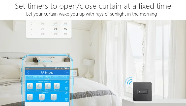 Sonoff RF Bridge WiFi 433 МГц PIR 2 Датчик/DW1 Умный домашний автоматический переключатель Интеллектуальный Domotica Wi-Fi пульт дистанционного управления RF