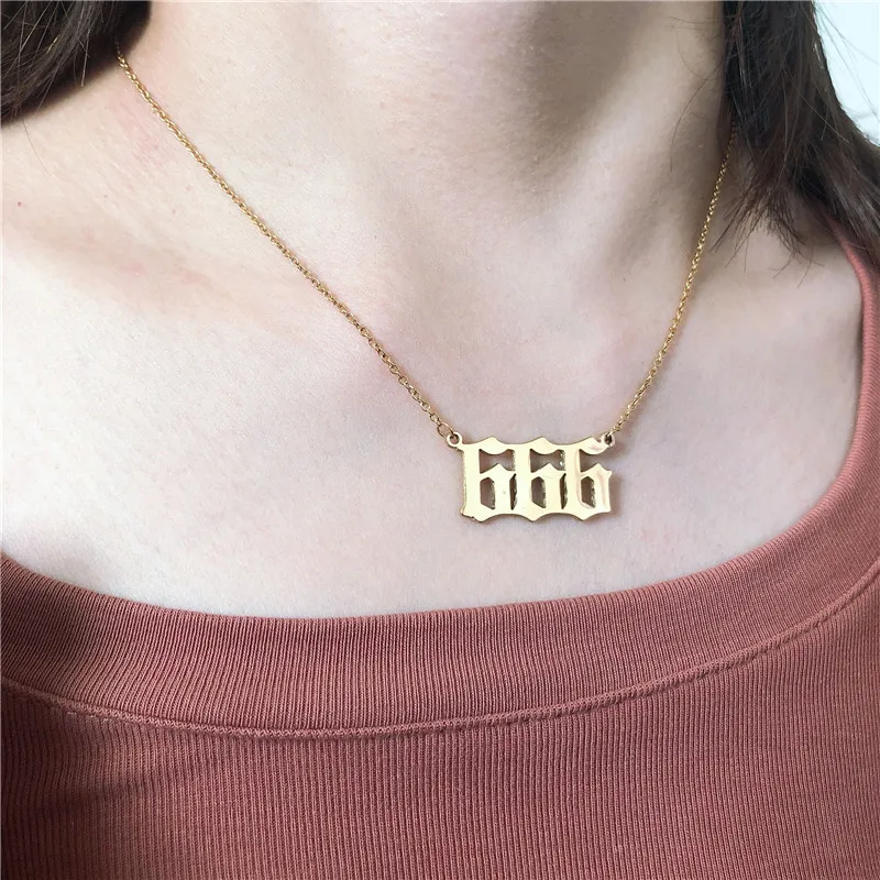 Ожерелье с английскими цифрами 666 ожерелье подвеской подарок для подарка на