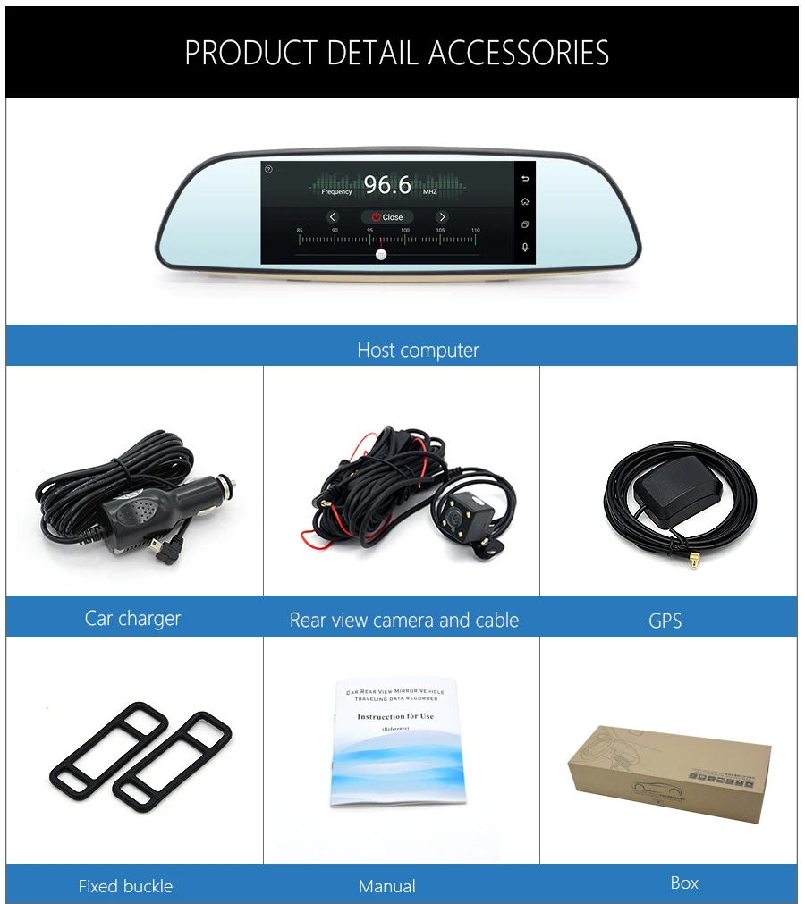Anfilite Автомобильный видеорегистратор 3g зеркало 6," ips Dash Cam Full HD 1080P видео рекордер камера Android 5,0 gps зеркало заднего вида Регистратор