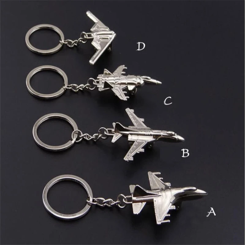 Aircraft Keychain Helicopter Key Chain Fighter Key Pendant Aviation Small Gift Souvenir
