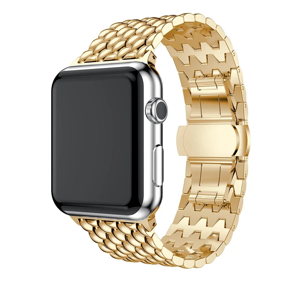 Роскошный ремешок для часов из нержавеющей стали apple watch band 42 мм/38 мм/44 мм/40 браслет