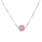 Модный Круглый розовый клубничный кварцевый шар 30% посеребренный женский кулон ожерелья ювелирные изделия Женский чокер цепи подарок не выцветает