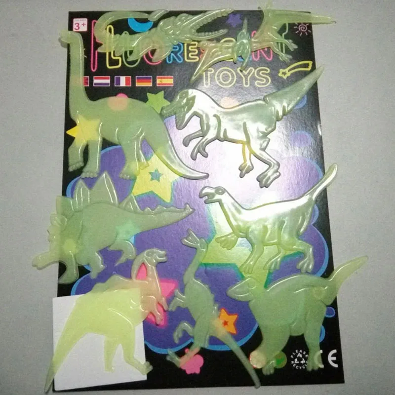 9pcs Dinosaurs 9 шт наклейки с динозаврами светится в темноте игрушки для детей ПВХ наклейка динозавра наклейка на потолок детская комната - Цвет: 9pcs Dinosaurs