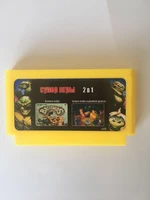 russian 2018 new 8bit game cartridge classical game card one hot sale 2 in 1 yellow cart