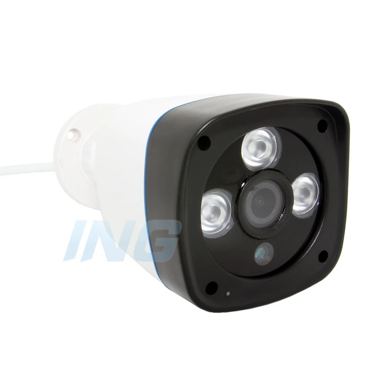 POE Водонепроницаемая 1080P наружная ip-камера 3 массива LED 2.0MP цилиндрическая камера