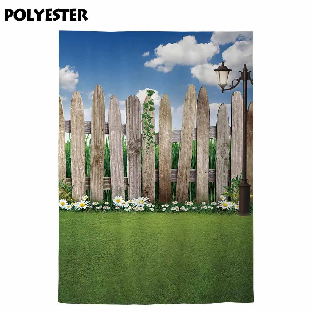 Allenjoy Весенний сад фон для фотостудии Пасхальный забор цветок трава фотосъемки