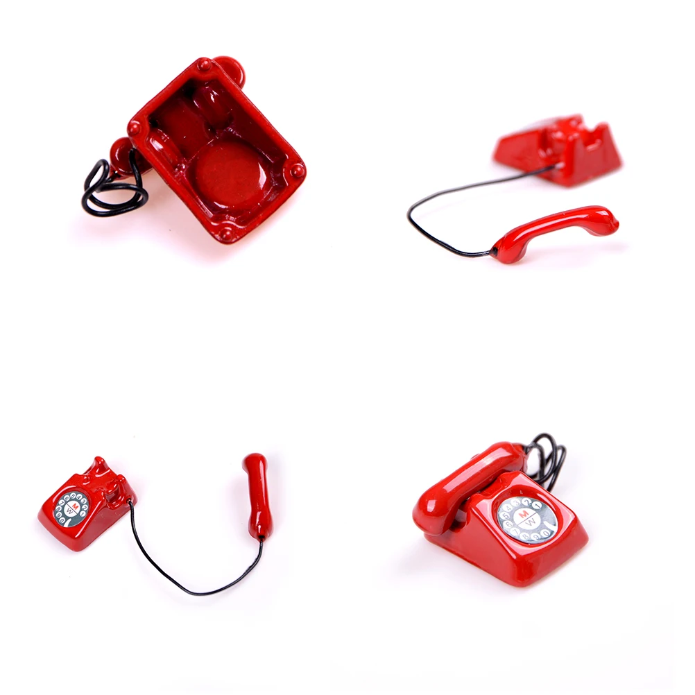 1 Набор 1:12 весы BJD мини домашний проводной телефон кукольный домик Миниатюрная