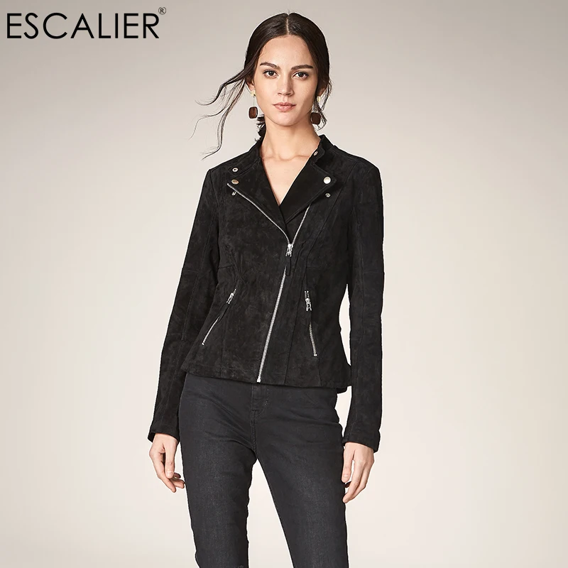 Женская куртка из сплит кожи на молнии натуральной кожи|fashion jacket women|jacket fashion