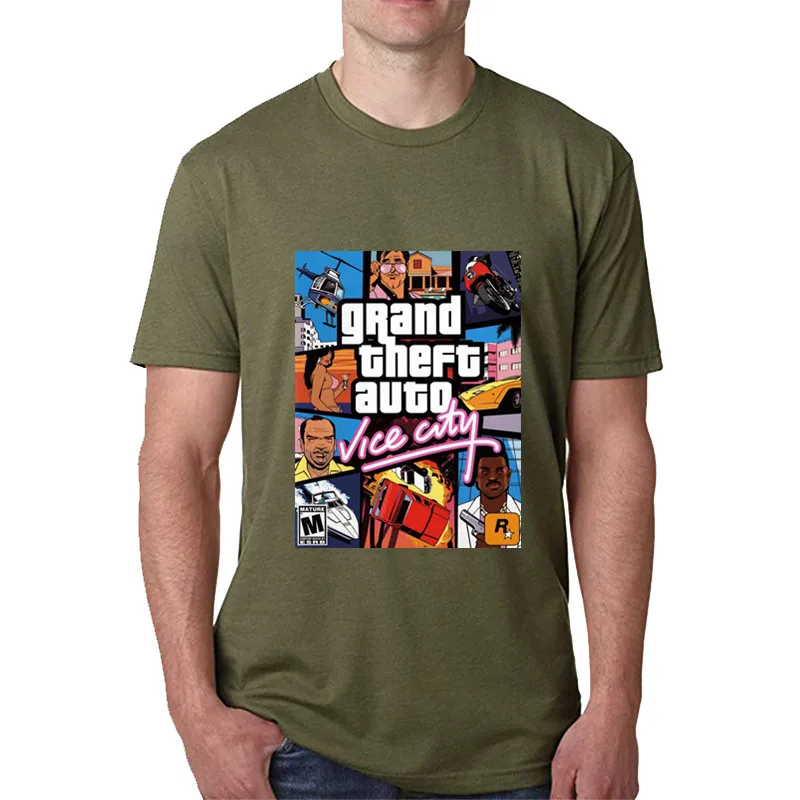 Дропшиппинг Grand Theft Auto Vice City футболка GTA футболки игровые мужские большой высокий