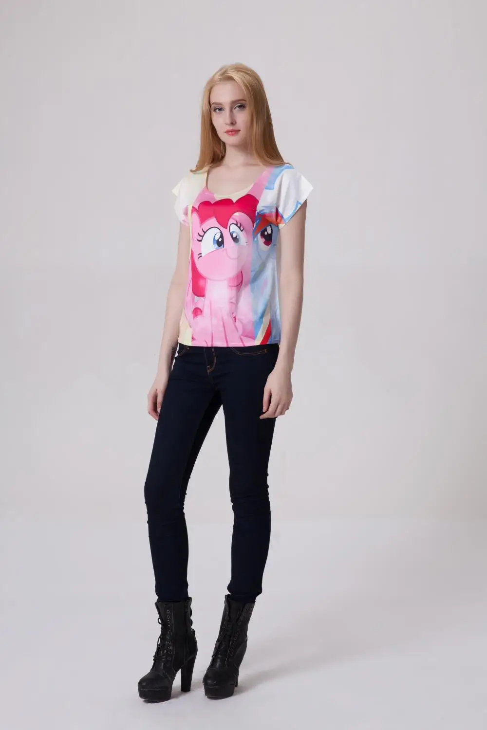 3D немного ковбои печать T рубашки женщины футболки женщина tshirt одежда свободного