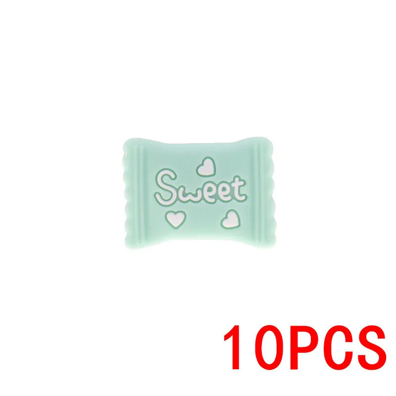 mint38 10 шт., силиконовые бусины, пищевая бабочка, сделай сам, ремесла, Детские Прорезыватели, силиконовые бусины для прорезывания зубов, не содержит бисфенола, животные, силиконовые Грызуны - Цвет: mint38