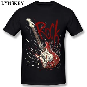 Новый бренд, простой стиль, мужская классная футболка из чистого хлопка, из мягкой ткани, дизайнерские футболки для гитары, рок, низкая цена, потрясающая короткая одежда