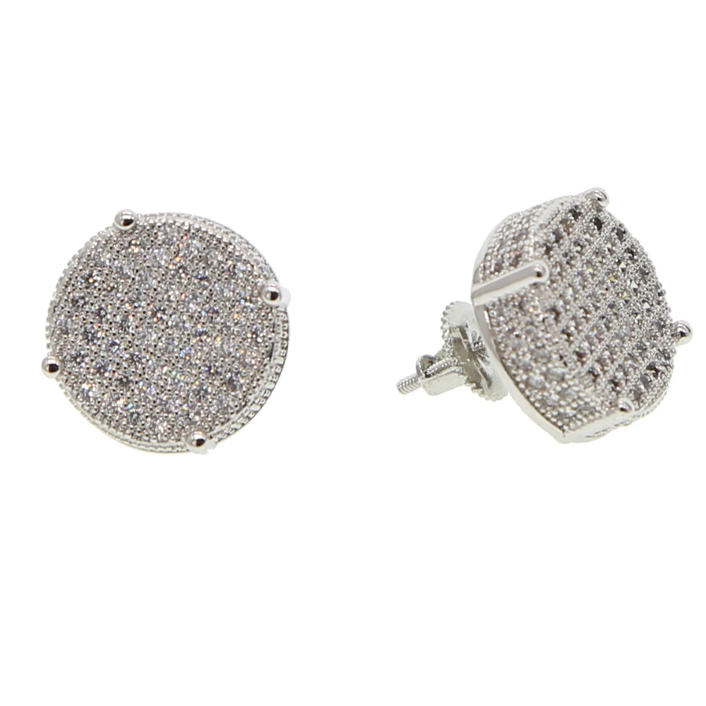 Высокое качество 14 мм круглый микро проложить кубического циркония родий/золото