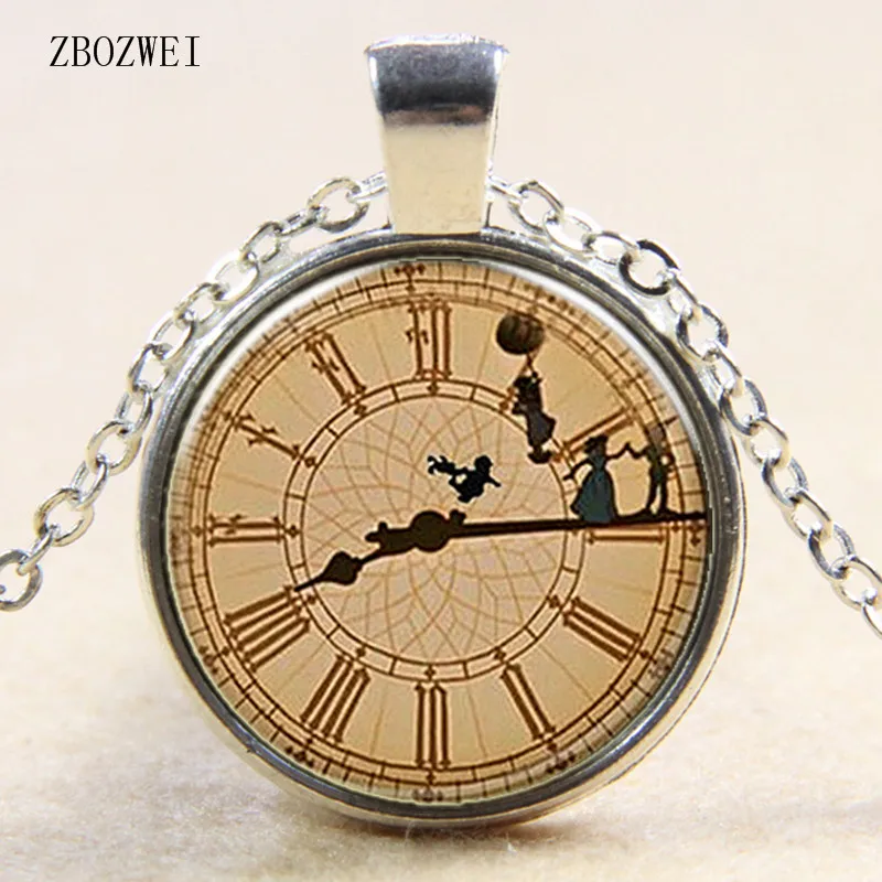 Бронзовое ожерелье Peter Pan Big Ben Time аксессуары для одежды Посеребренная цепочка