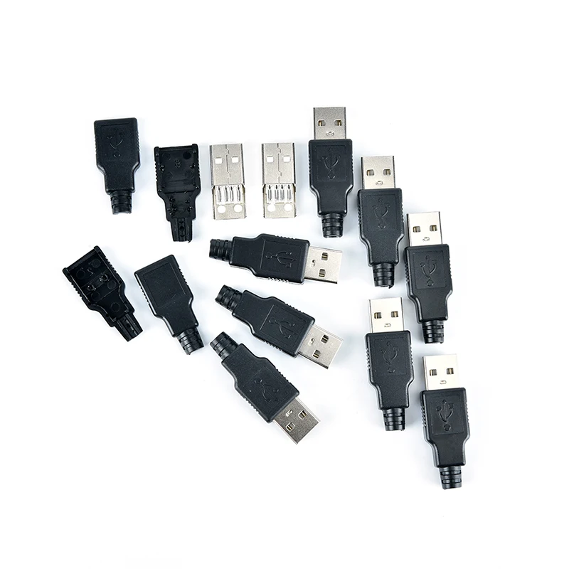 4 контактный USB разъем типа А сделай сам Коннектор с пластиковой крышкой адаптер