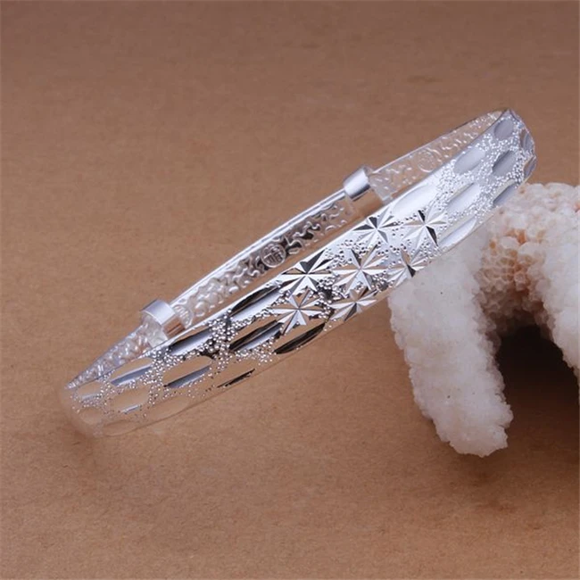 

B190 Fashion Silver Color Charm Bangle Cuff Bracelet Bangles For Women Jewelry Gift Bangles Bracelets /angajena