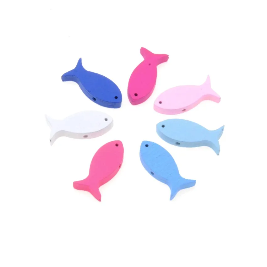 MIAOCHI 50 шт. Разноцветные деревянные бусины ручной работы из натурального дерева для изготовления ювелирных изделий, подходит для детских ремесел, деревянные бусины