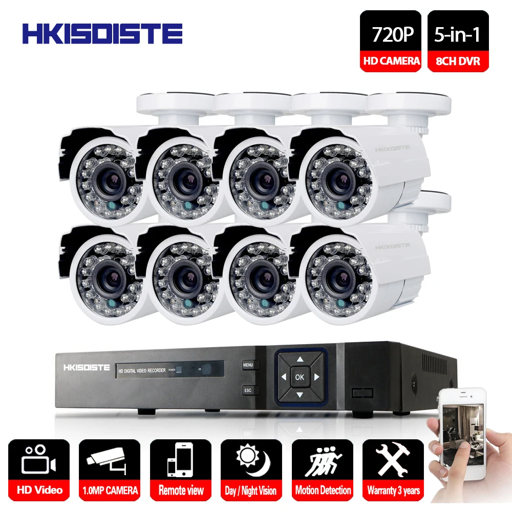 8CH CCTV система Беспроводная 1080P HD DVR 8 шт 2.0MP ИК наружная Водонепроницаемая P2P видео