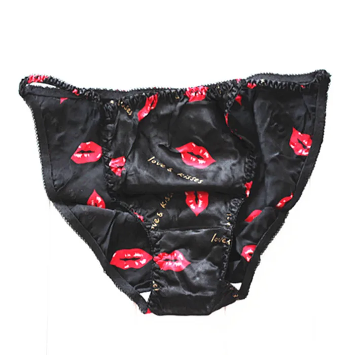 Модные женские шелковые трусы 100% бикини со средней талией сексуальные