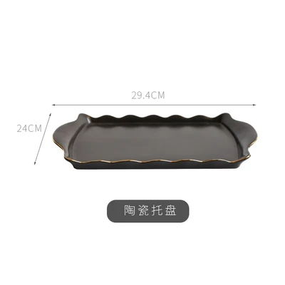 Ceramic Tray Цветочный чайник в скандинавском стиле, чайник для кипячения воды, керамический чайник, набор чашек, керамическая плита для свечей, стеклянный чайный набор - Цвет: Ceramic Tray