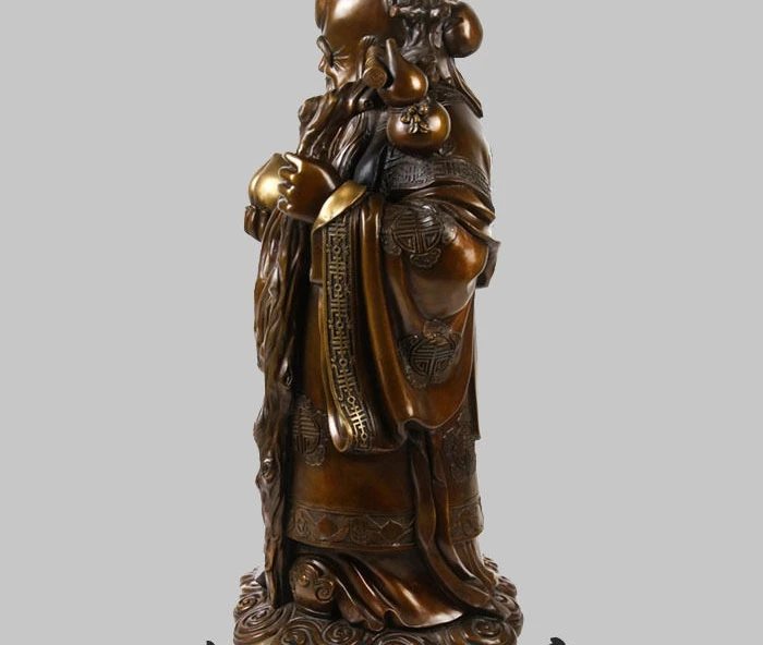 32 &quotкитайские из чистой бронзы долгая жизнь Бог старый человек держит персик и