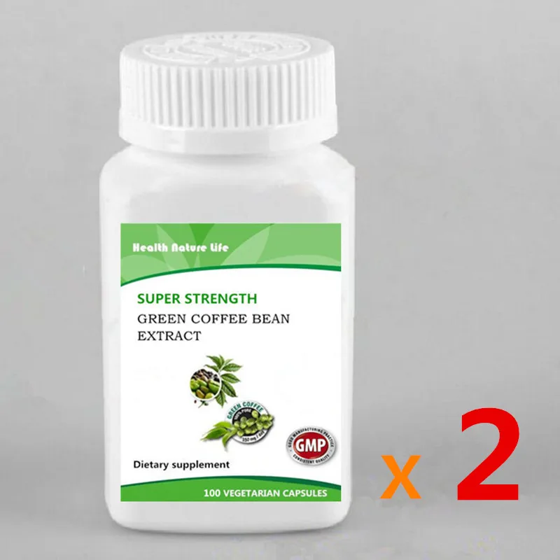 2 bottles Экстракт Зеленого Кофе в капсулах-5000 мг ежедневно-50% CGA-Vege Friendly-похудение/энергетический обмен - Color: 2 bottles