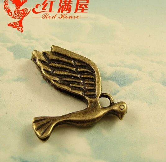 

A3649 free shipping 40pcs/bag size 24*20mm "Pigeon" pendant charms Antique Alloy Jewelry finding for necklace charm