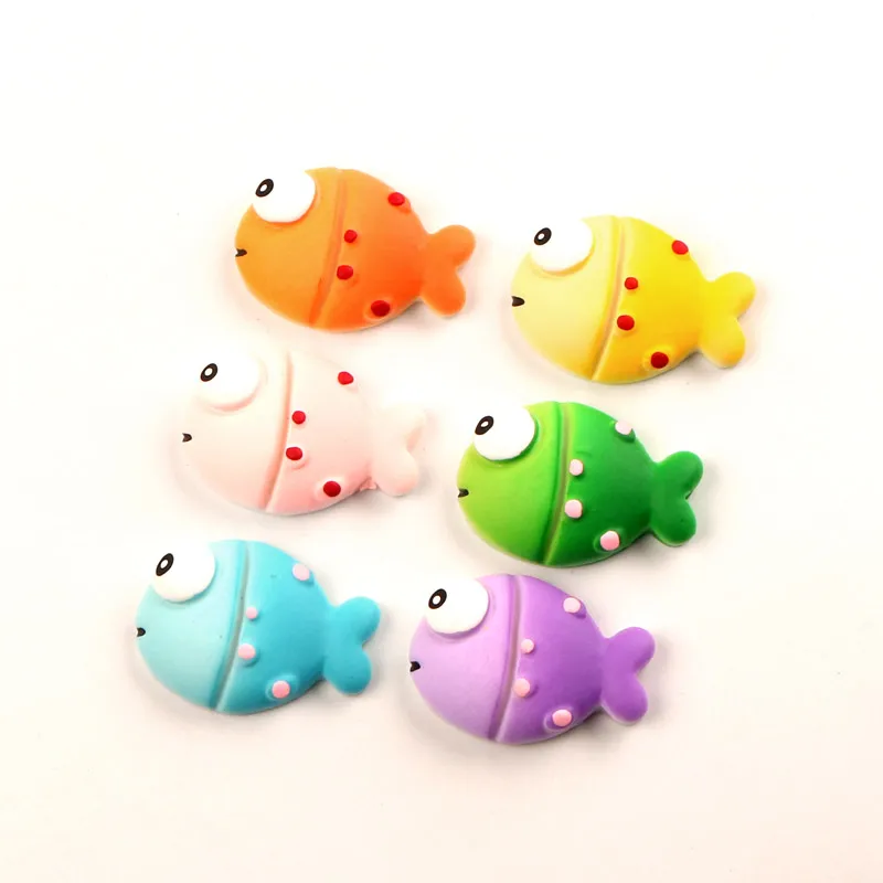 20 шт. смешанные смолы уродство рыбы украшения ремесла Flatback Кабошон Kawaii DIY для