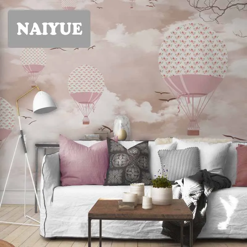 Настоящие розовые нетканые обои для девочек покрывающие скандинавские детские