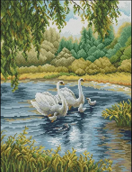 Высшее качество прекрасный и красивый комплект для вышивки крестиком лебеди