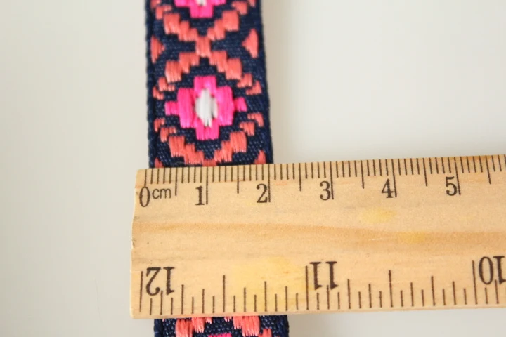 10 ярдов/Лот ширина 2 см тканая жаккардовая лента с розовым геометрическим