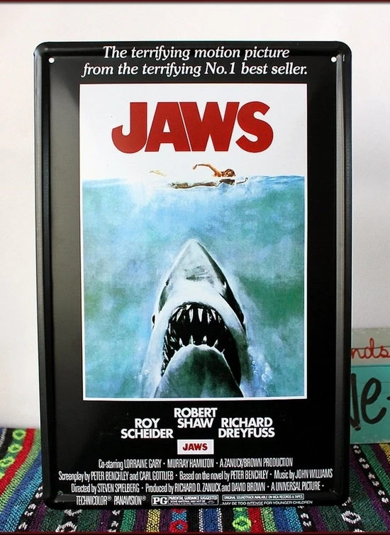 50 шт./лот металлический знак потертый шик челюсти moive постер металлическая