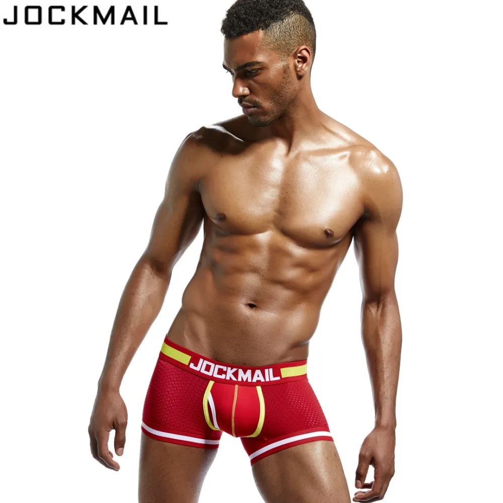 JOCKMAIL брендовые новые сексуальные сетчатые u-образные Боксеры Мужское нижнее белье сексуальные подштанники Cueca хлопковые трусы боксеры боксерские шорты для геев мужские трусы