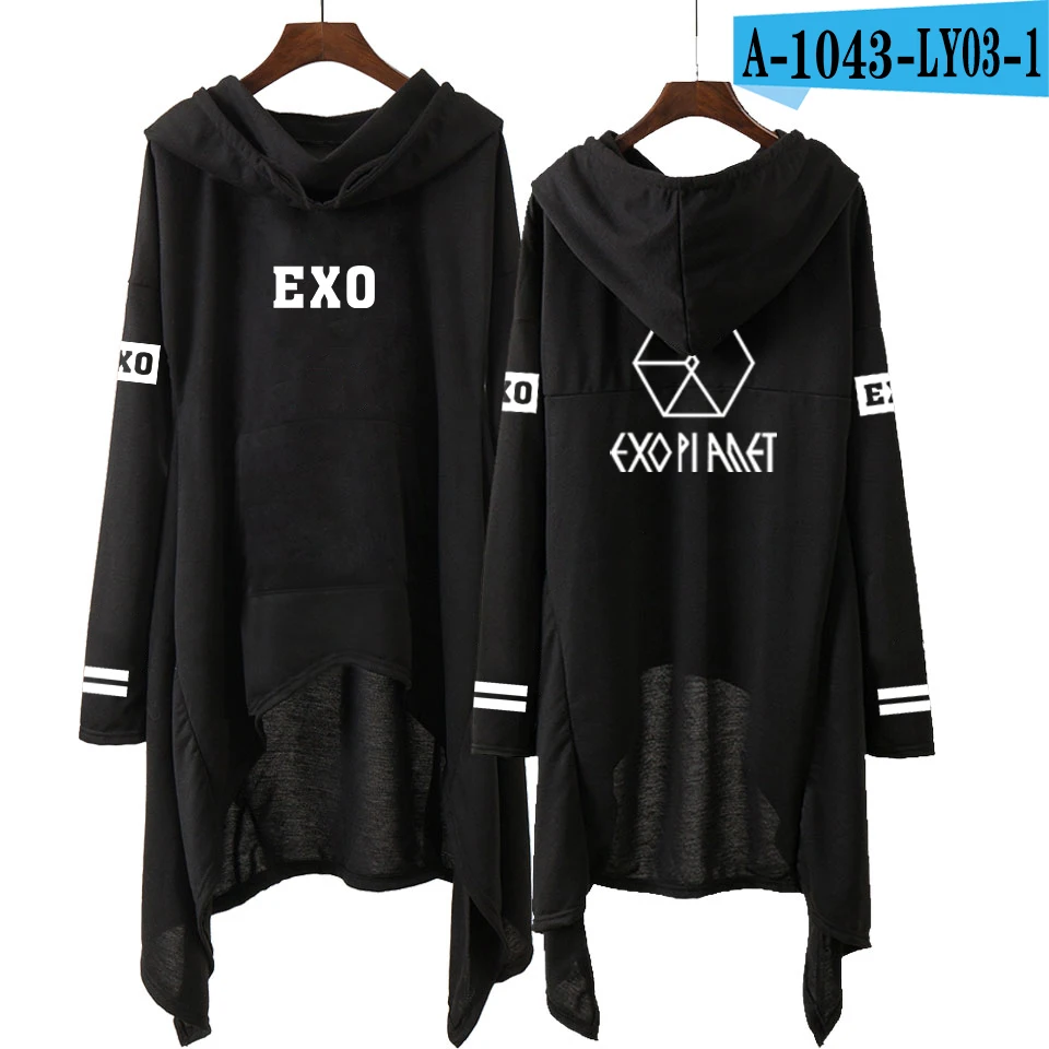 Kpop EXO Новая мода корейский EXO DO LAY SE HUN KAI SING для вас EXO толстовки длинная юбка для женщин Harajuku кофты обувь для девочек пуловеры - Цвет: A1043