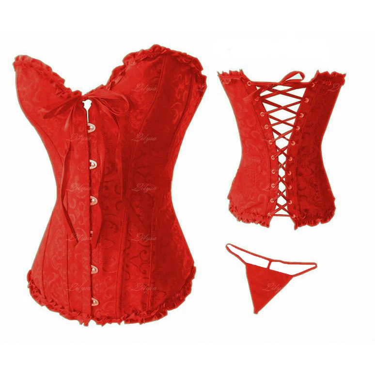 Белый черный синий красный Pushup Overbust Корсет Бюстье платье белье размеры s m l xl 2XL