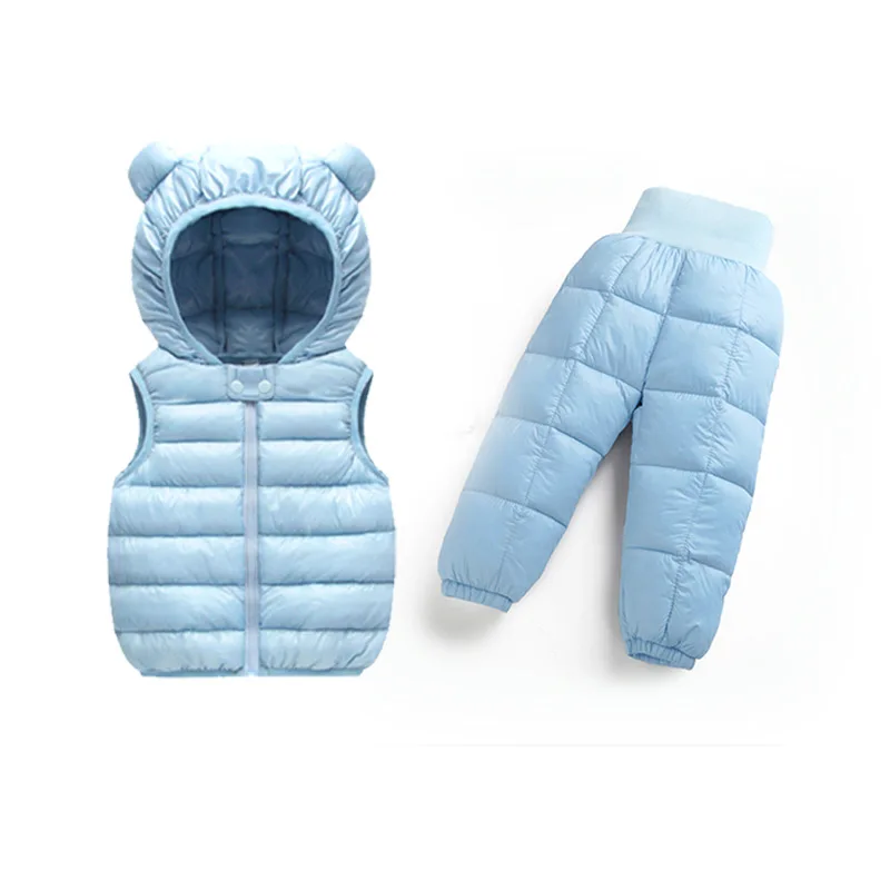 Коллекция 2019 года зимний детский хлопковый комплект одежды из 2 предметов жилет +