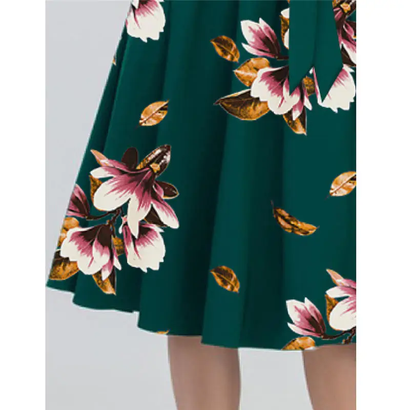 Женское платье трапециевидной формы Элегантное повседневное до колена с круглым