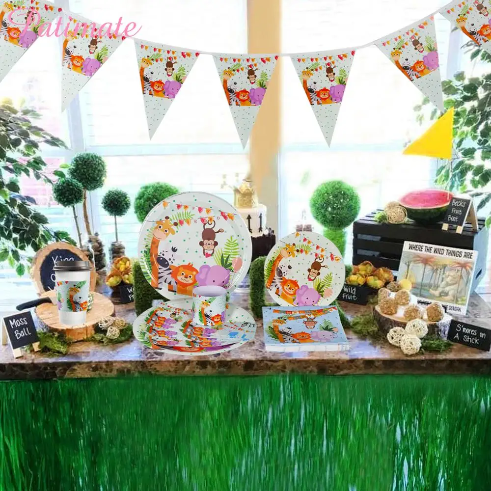 PARTIMATE одноразовые вечерние столовые приборы наборы для дней рождения животных