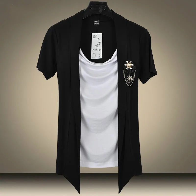 2017 не мейнстрим поддельные две части ворсовый воротник известный бренд футболка