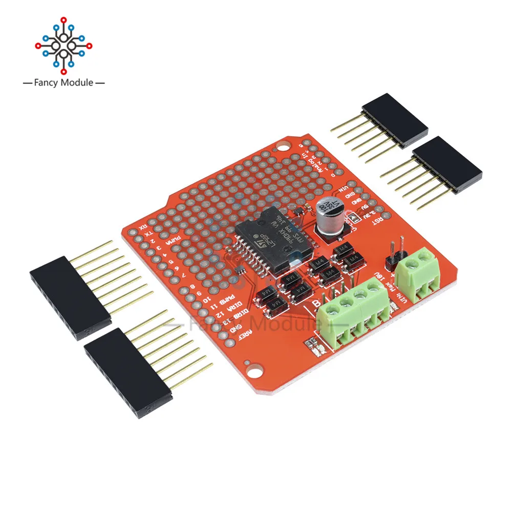 Плата драйвера шагового двигателя L298P 2A DC двухканальный экран для светодиодного