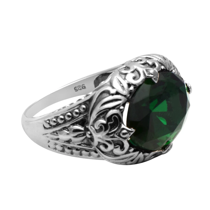 Женское кольцо из серебра 925 пробы с зеленым изумрудом|ring fashion|ring forrings for women |