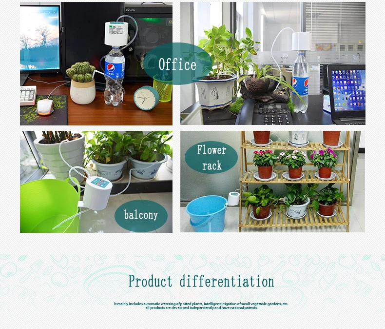Intelligent Garden Succulents Rechargeable Automatic Watering Device Potted Plant Drip Irrigation Timer System Watering Kits