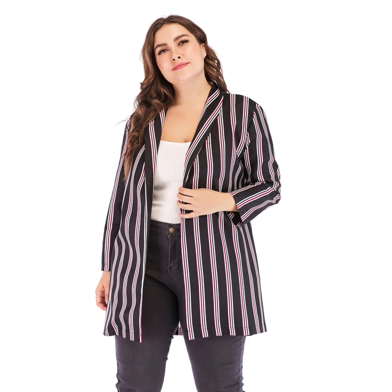 XL 5XL Женская куртка пальто блейзеры длинный Вадим топы Повседневный Кардиган