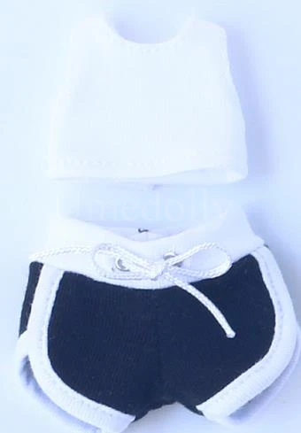 1pcs vest 1pcs short Спортивная безрукавка для куклы ручной работы, пальто, одежда для средних кукол Blyth, Holala, Ixdoll, 1/8 BJD, 1/6 BJD, Blyth, аксессуары для кукол - Цвет: 1pcs vest 1pcs short